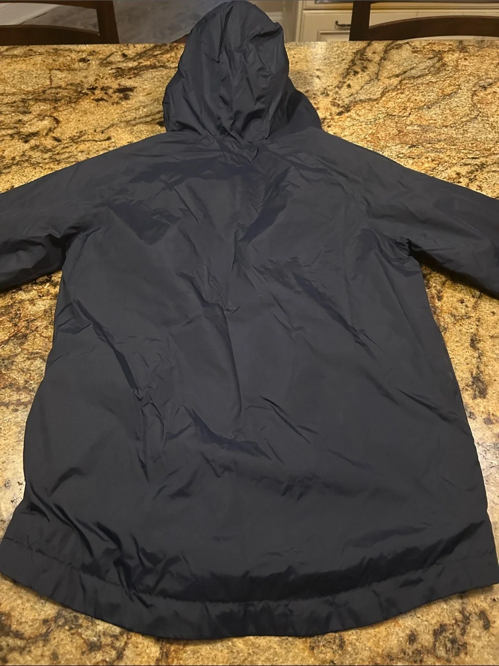 Children's Place Navy Hooded Raincoat with Gray Lining